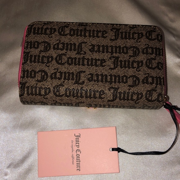 Juicy Couture Taupe Dark Brown Love Never Dies Bifold Wallet Studded Heart NWT - Picture 7 of 16
